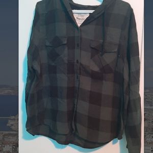Flannel button up sweater